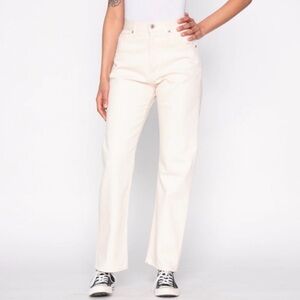 Naked and Famous Natural Seed Bone White Straight High-Rise Denim Jeans 27